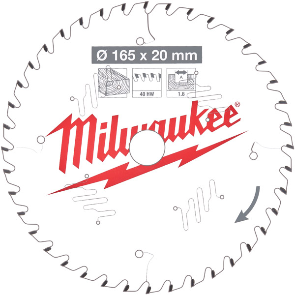 Milwaukee 4932471932 165mm 20B 40T TCT Circular Saw Blade